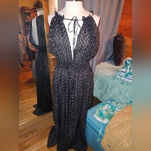 J. Crew Black and White Patterned Maxi Dress